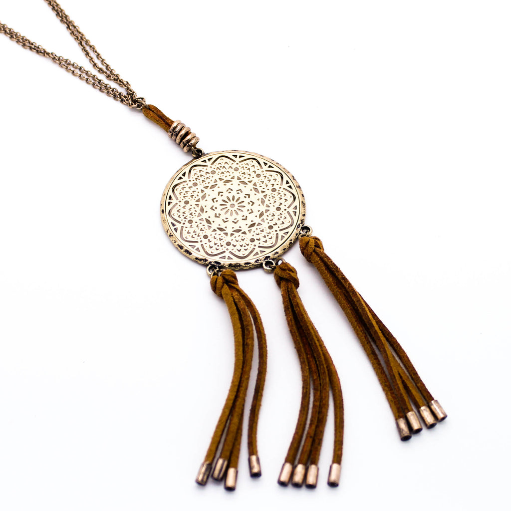 Dreamcatcher tassel long necklace