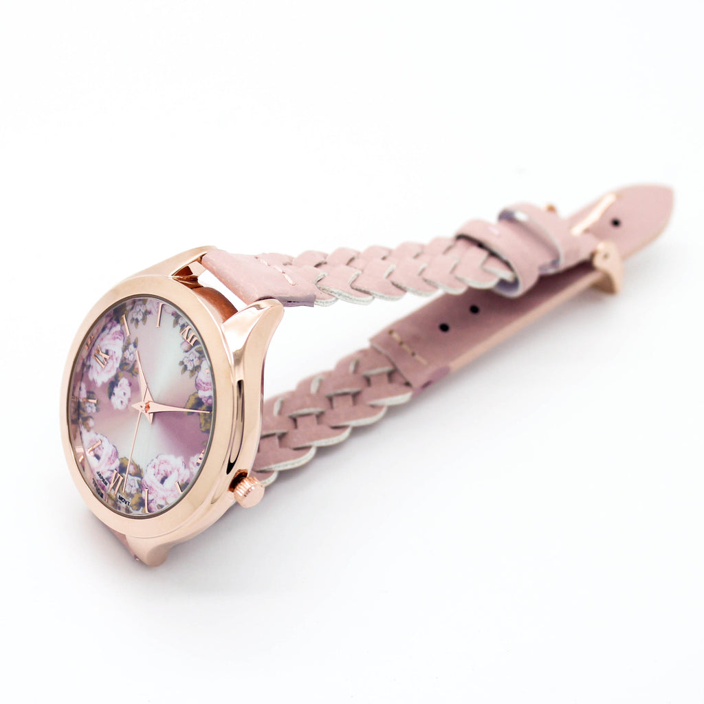 Flower woven strap watch (4 colors)