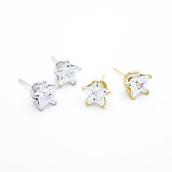 Star cz earrings