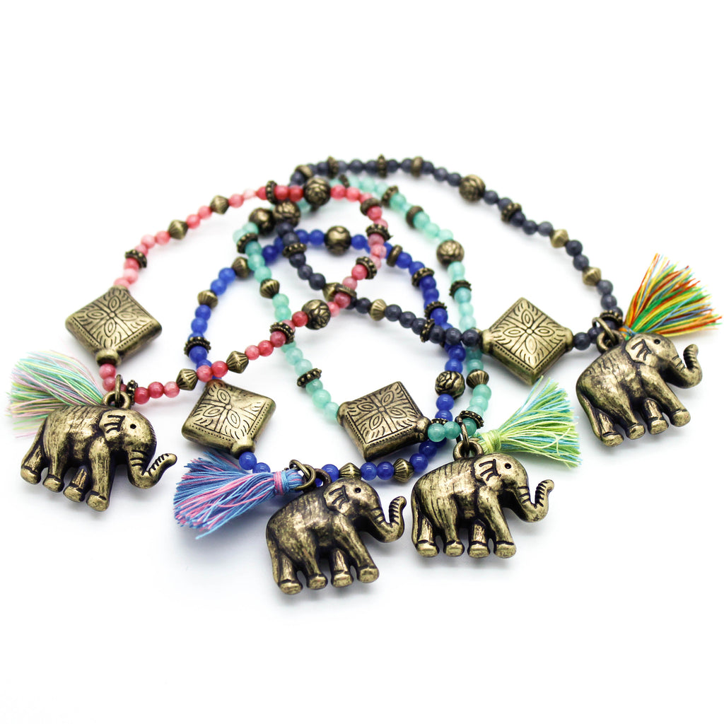 Elephant beads bracelet