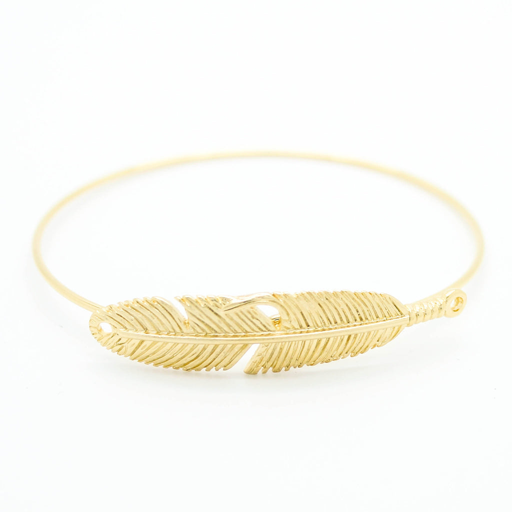 Feather bangle bracelet