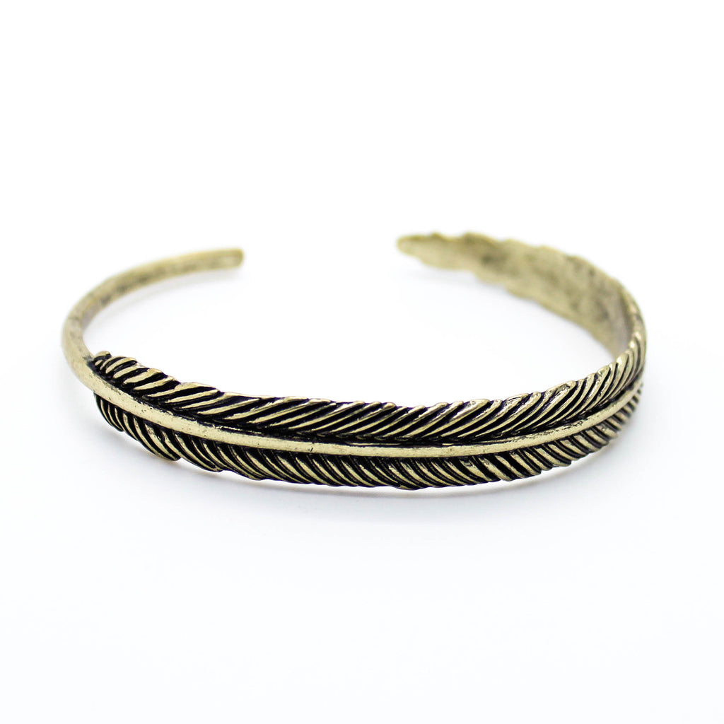 Feather bangle bracelet