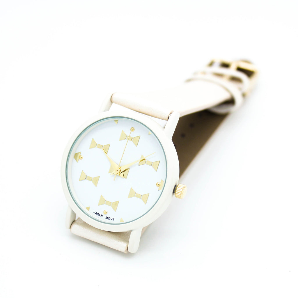 Bow print strap watch (3 colors)