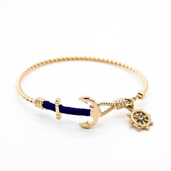 Anchor nautical charm bracelet
