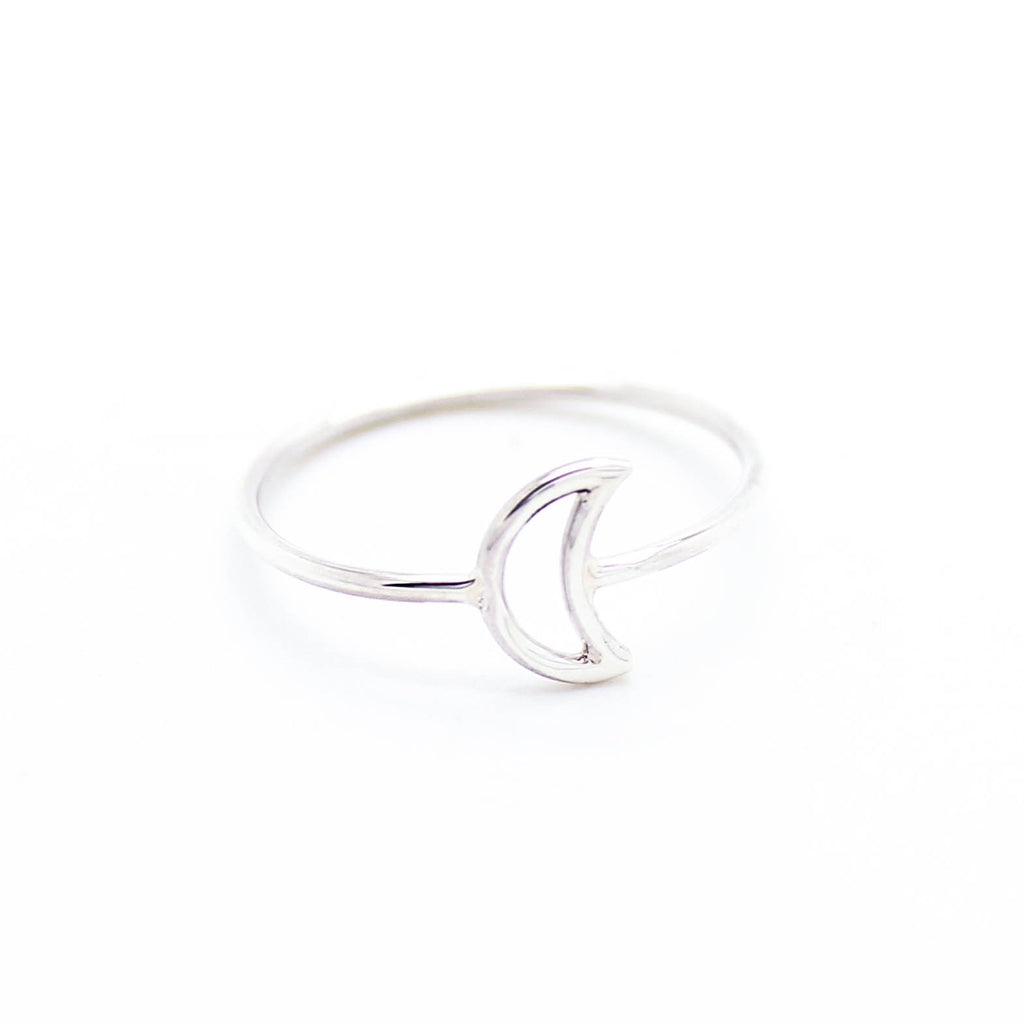 Moon sterling silver ring