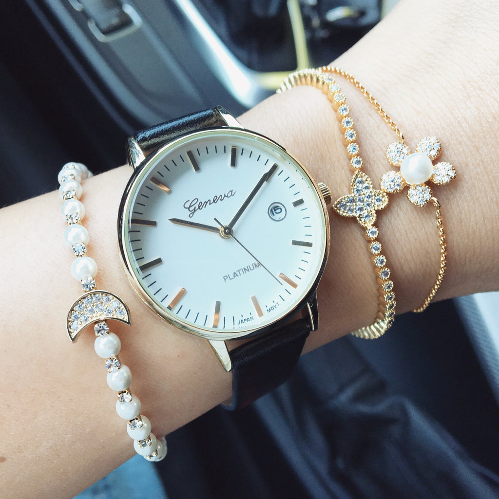Daisy pearl stone bracelet