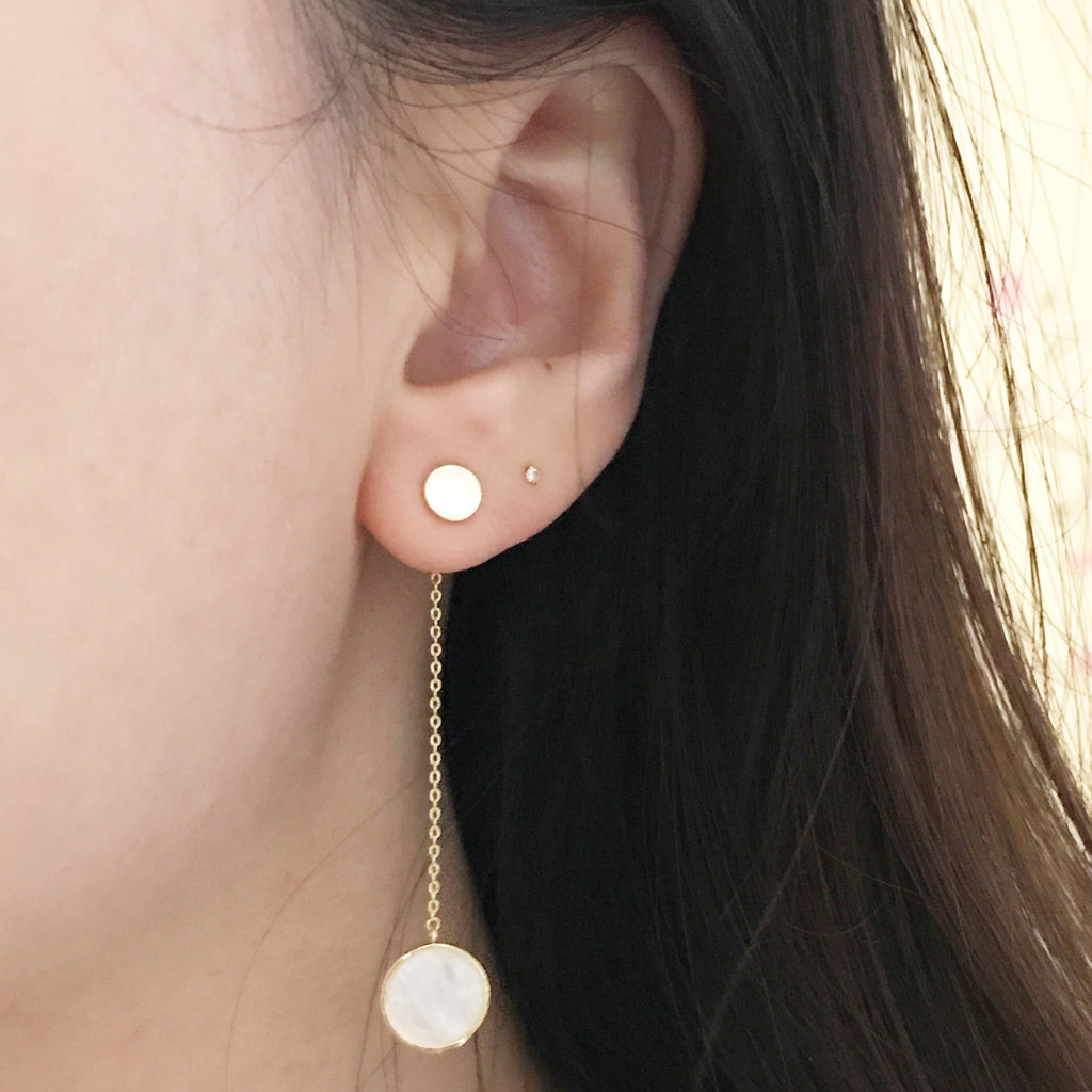 Round simple drop earrings