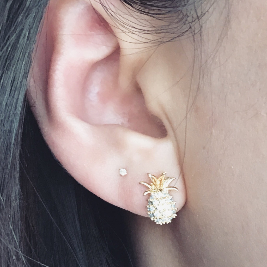 Pineapple stone earrings