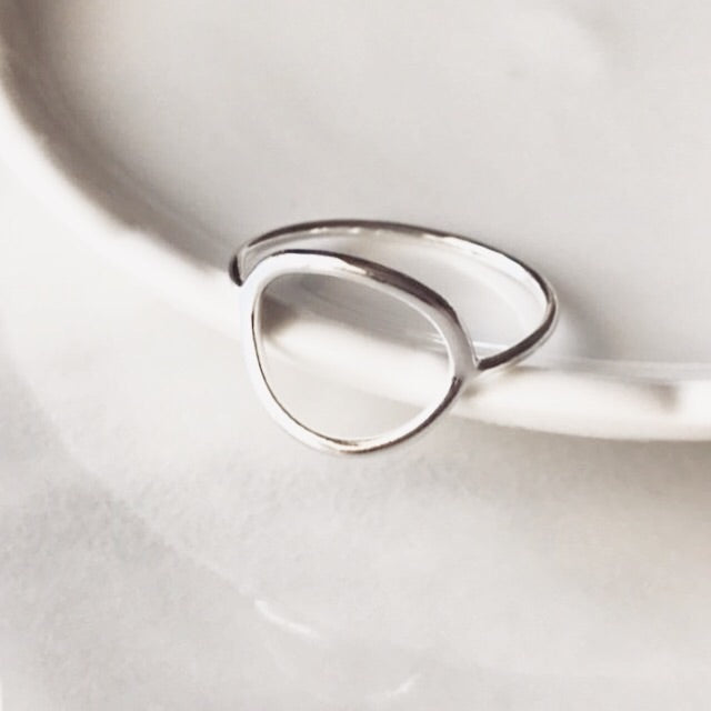 Eternity circle sterling silver ring