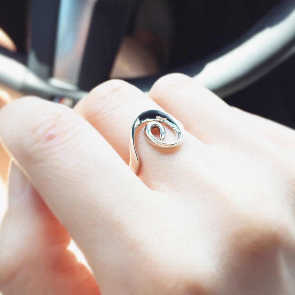 Swirl sterling silver ring