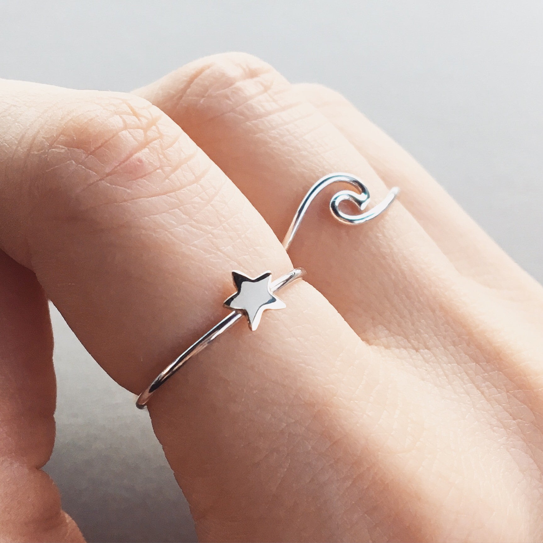 Dainty top silver rings
