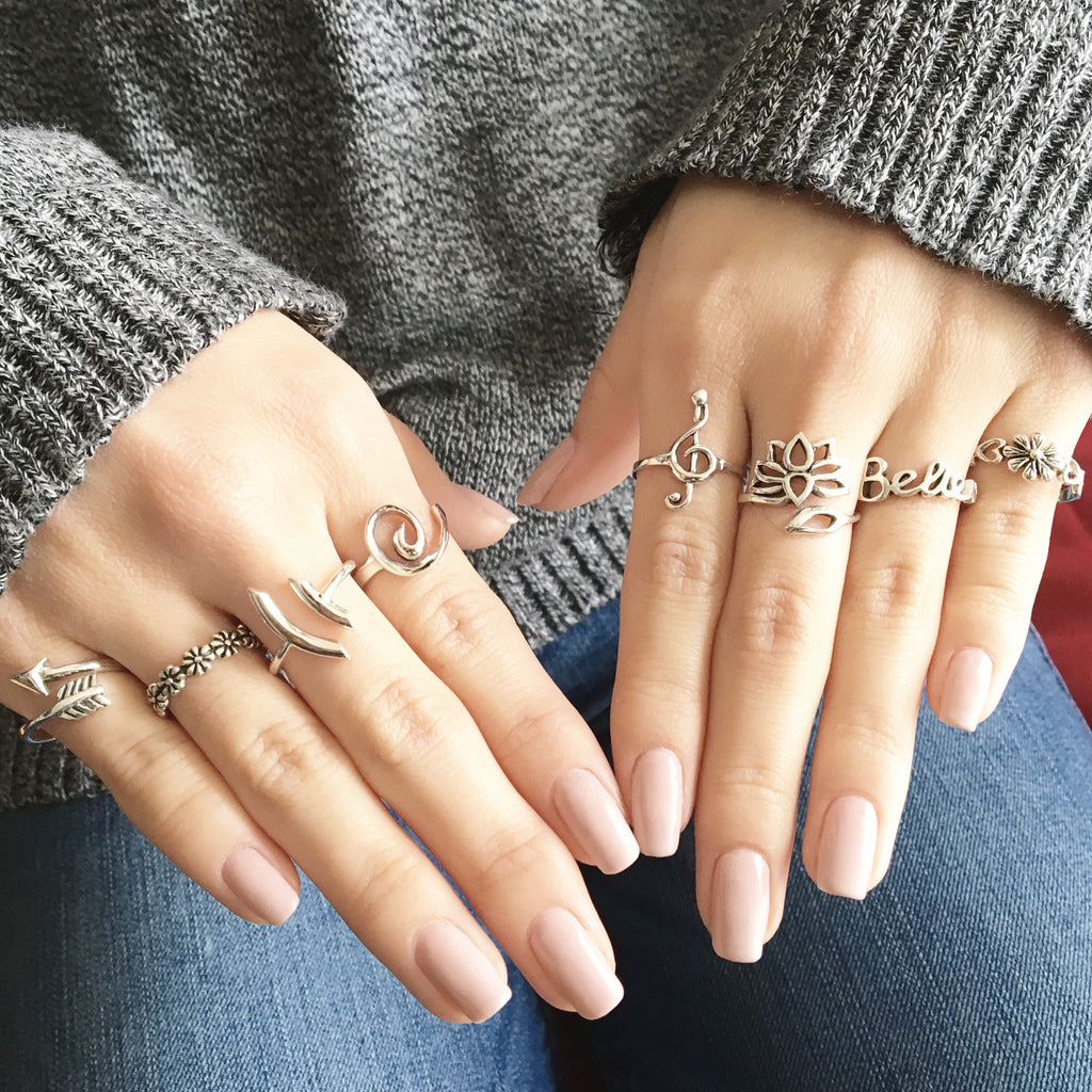 Swirl sterling silver ring