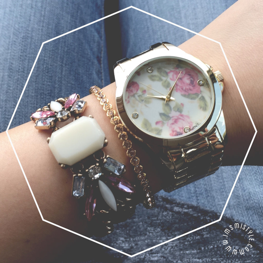 Flower metal watch (3 colors)