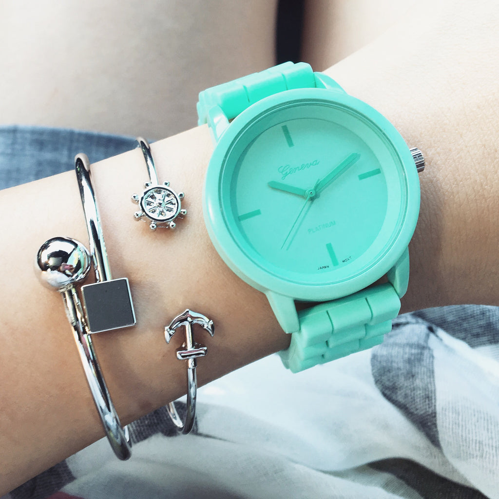 Pastel jelly strap watch