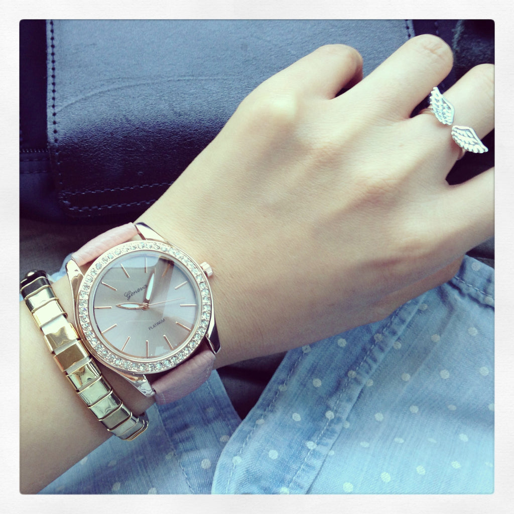 Rhinestones strap watch (4 colors)