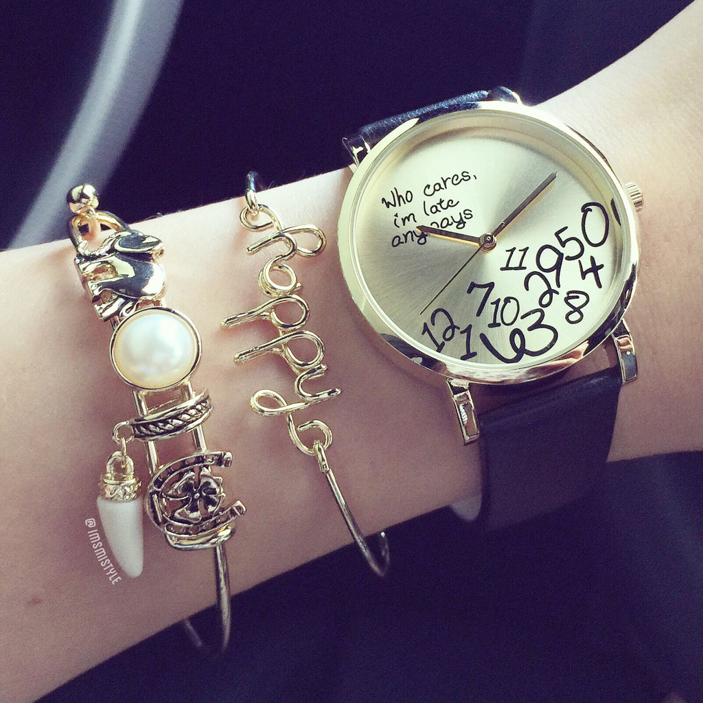 Who cares, I'm late anyways watch (3 colors)