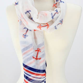 Anchor stripes scarf