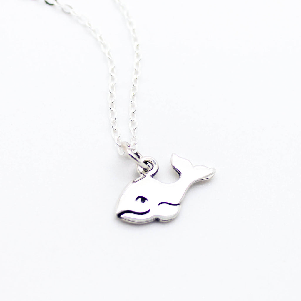 Happy whale sterling silver necklace