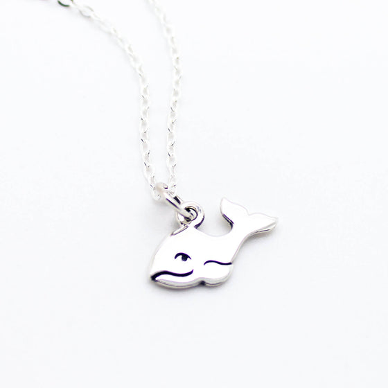 Happy whale sterling silver necklace