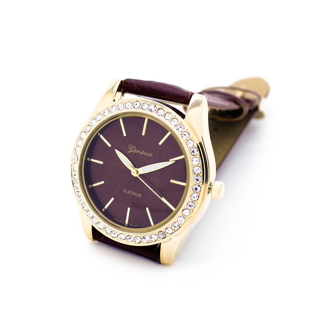 Rhinestones strap watch (4 colors)