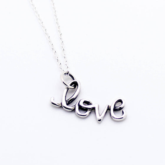 Love sterling silver necklace