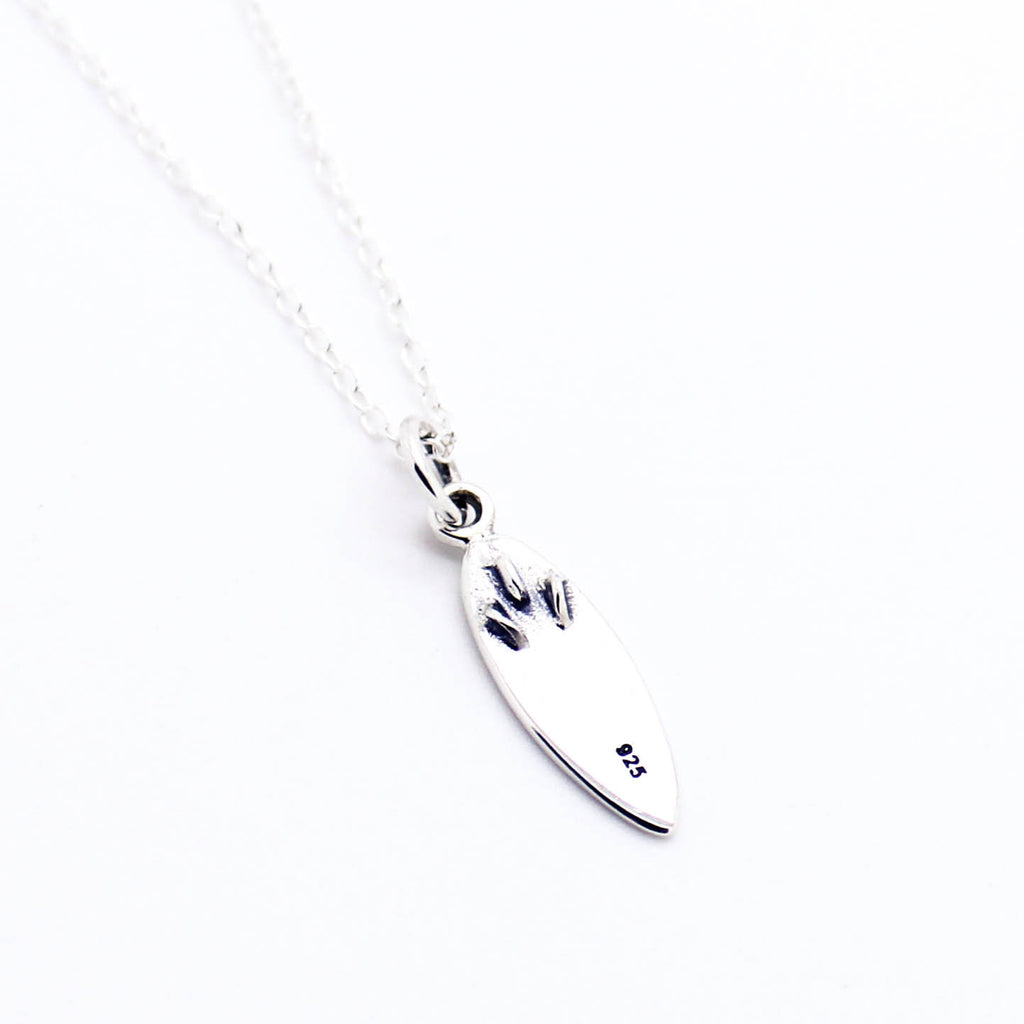 Surfboard sterling silver necklace
