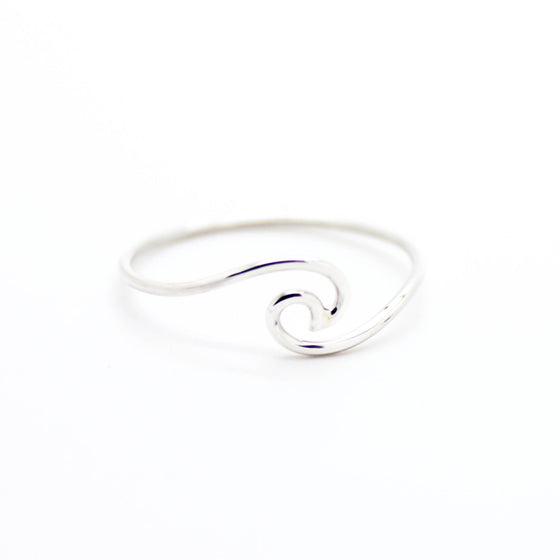 Wave sterling silver ring