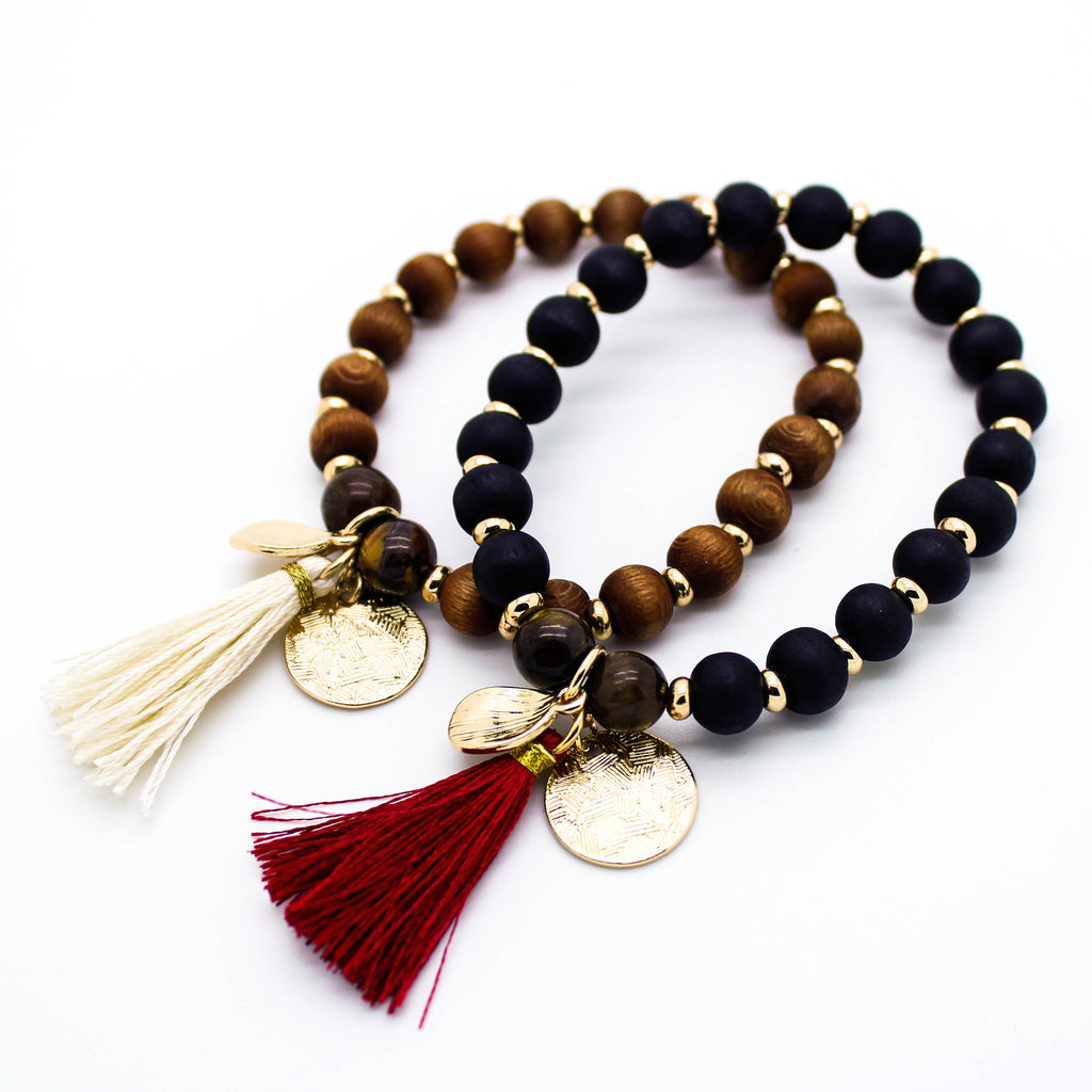 Tassel beaded bracelet