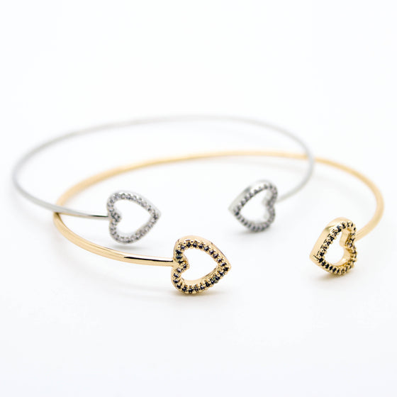 Hearts bangle bracelet