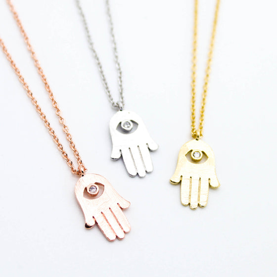 Hamsa eye necklace