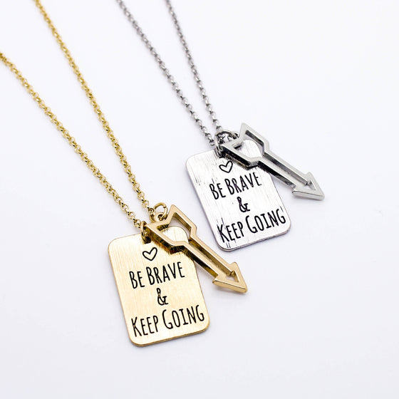 Be brave arrow necklace