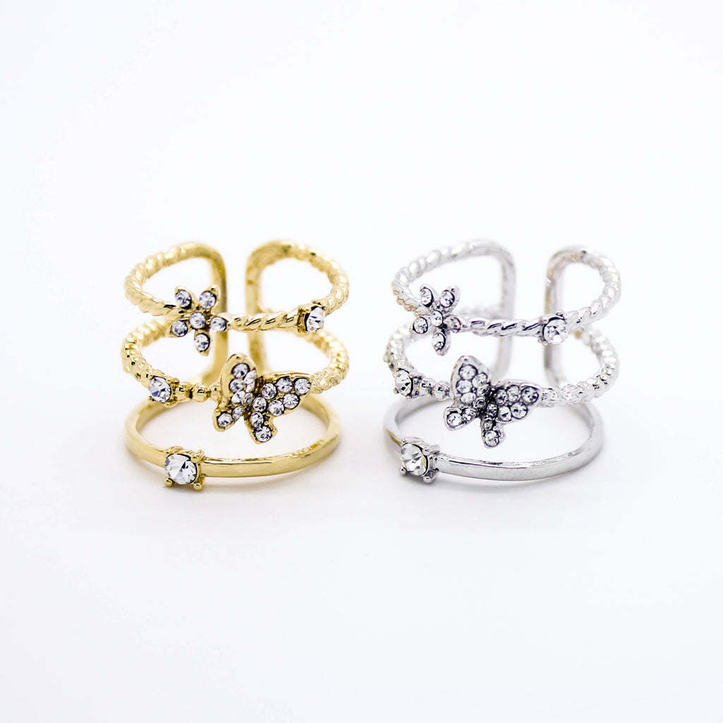 Butterfly flower ring