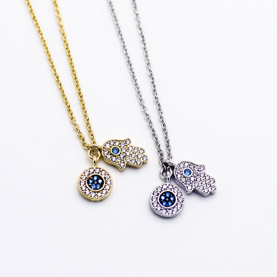 Hamsa charm necklace