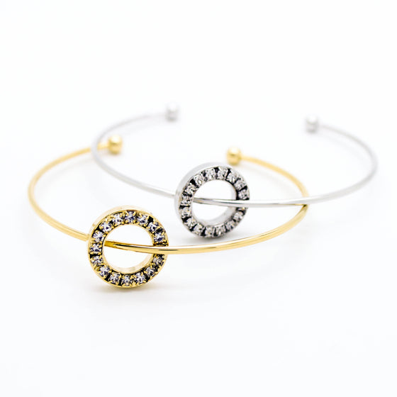 Circle stone bangle bracelet