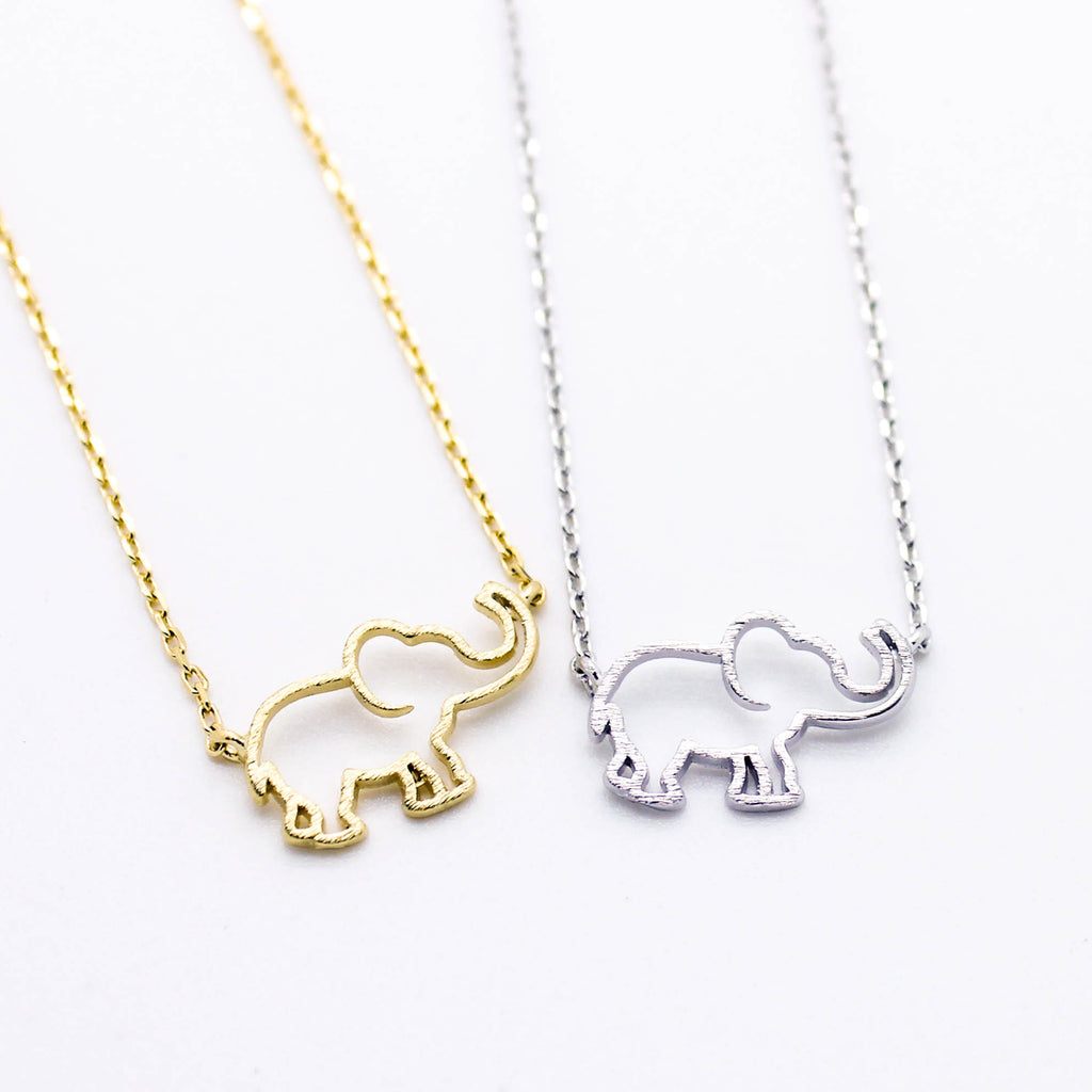 Elephant outline necklace