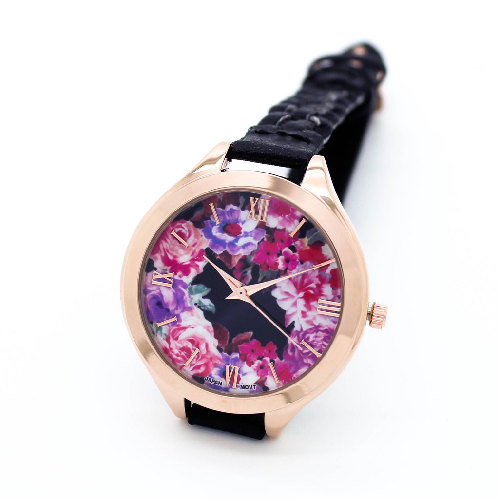 Flower woven strap watch (4 colors)