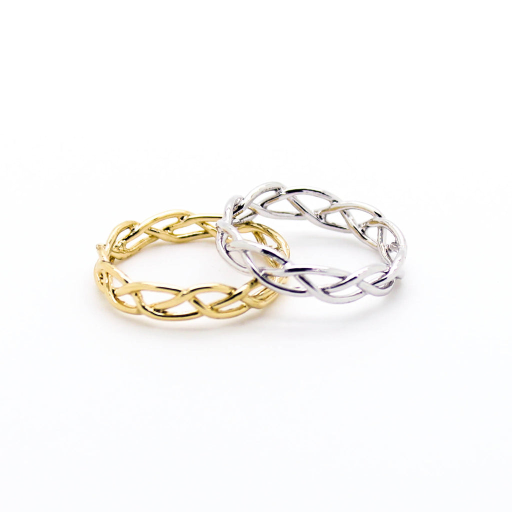 Woven knuckle, midi ring