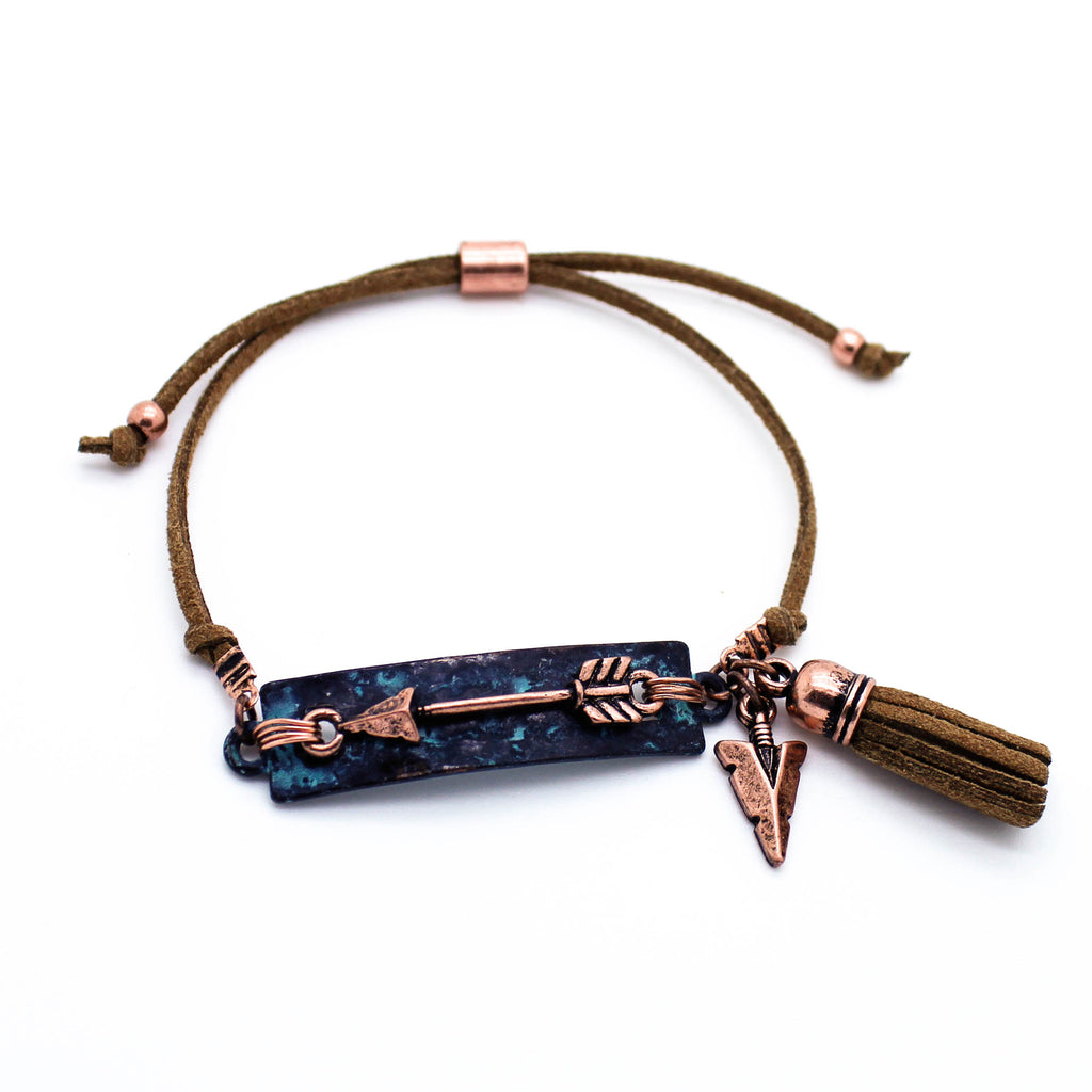 Arrrow bar leather bracelet