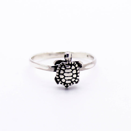 Turtle sterling silver ring