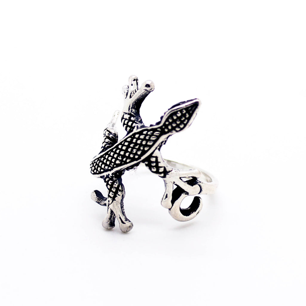 Lizard sterling silver ring