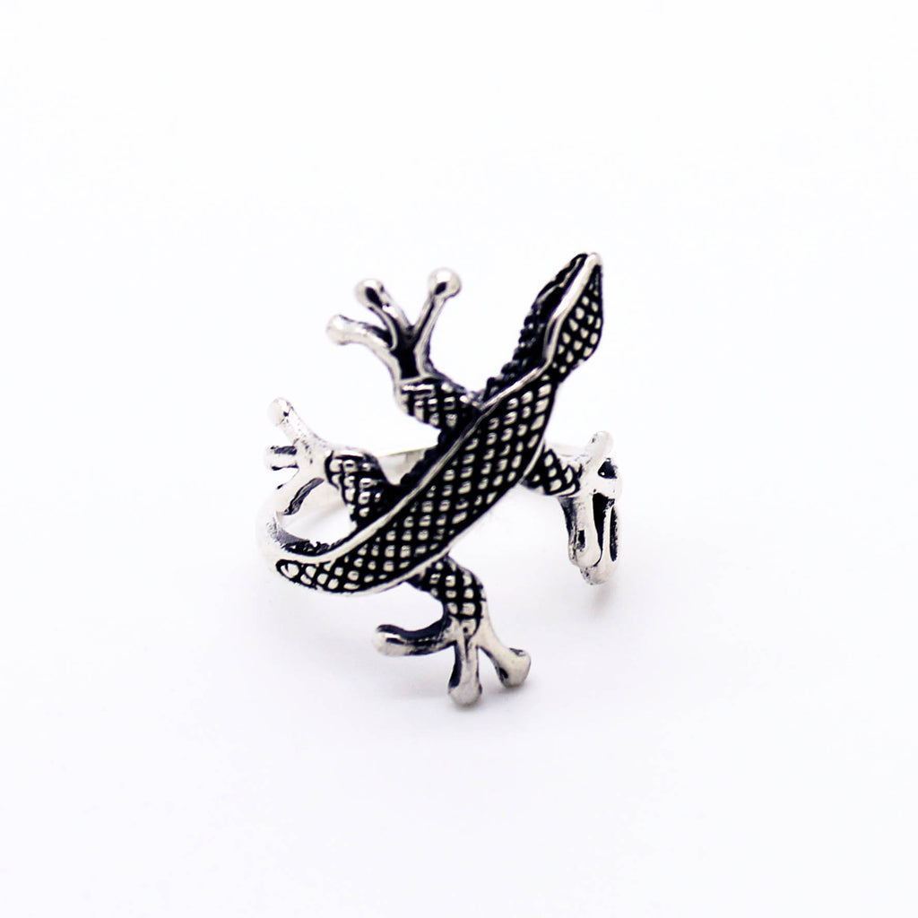 Lizard sterling silver ring