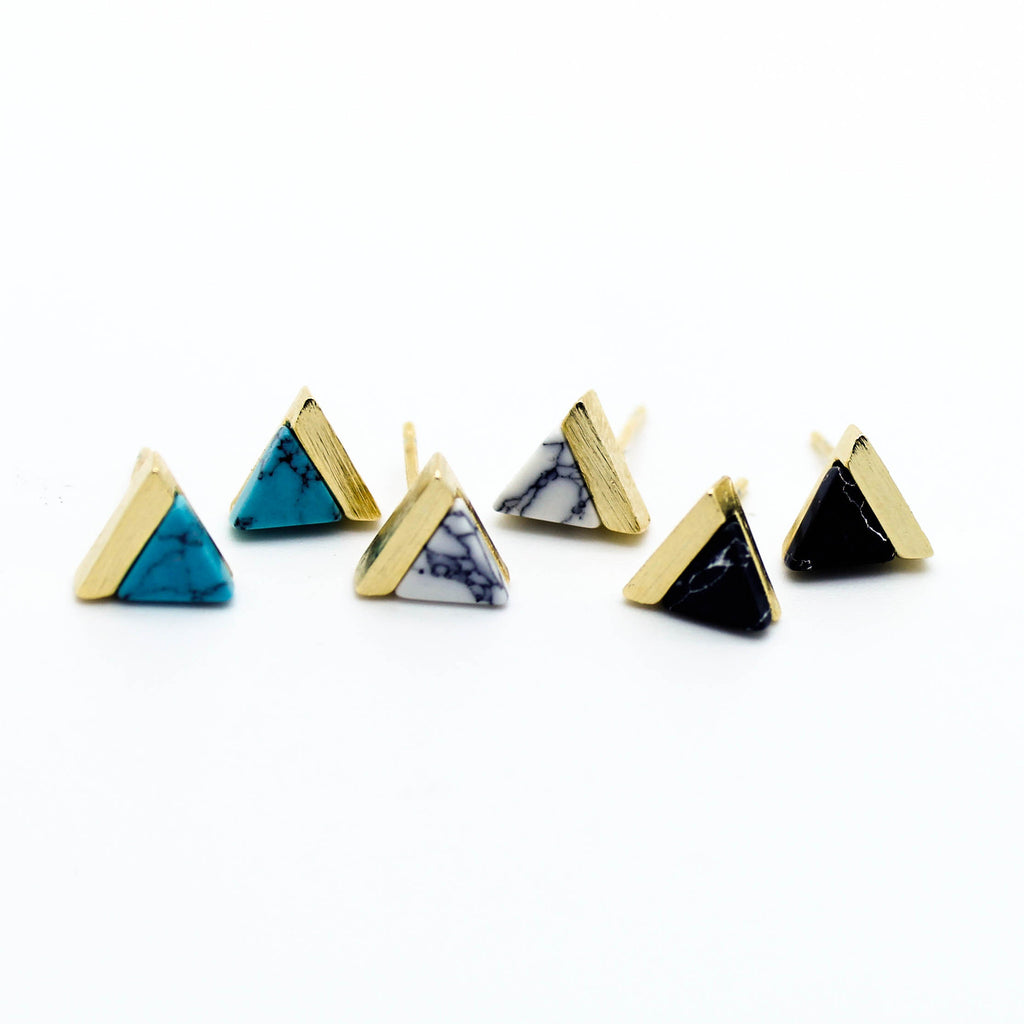 Triangle marble earrings
