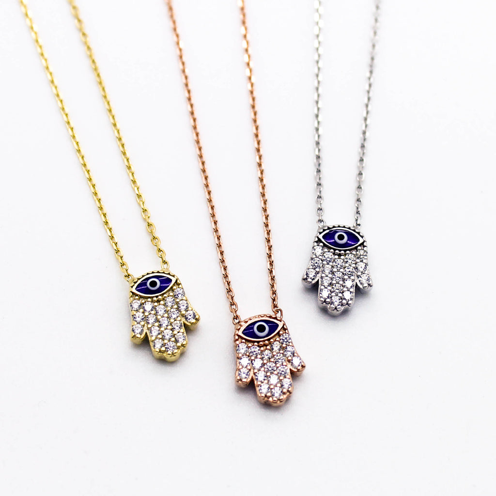 Hamsa sterling silver necklace