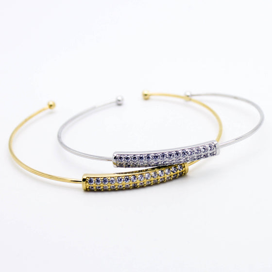 Bar stone bangle bracelet