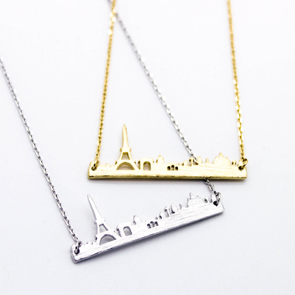 Paris city scape necklace