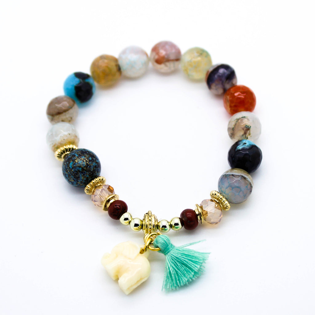Elephant stone beads bracelet