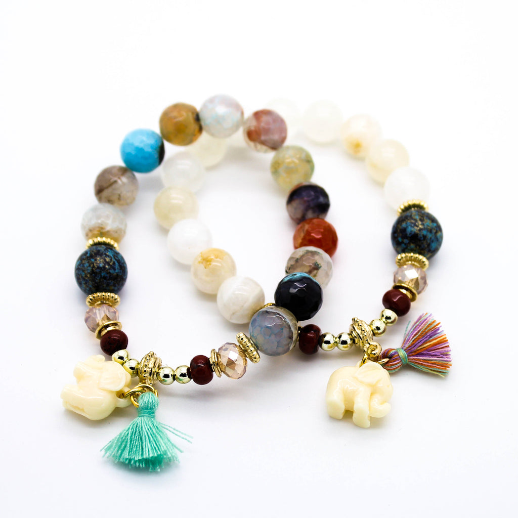 Elephant stone beads bracelet