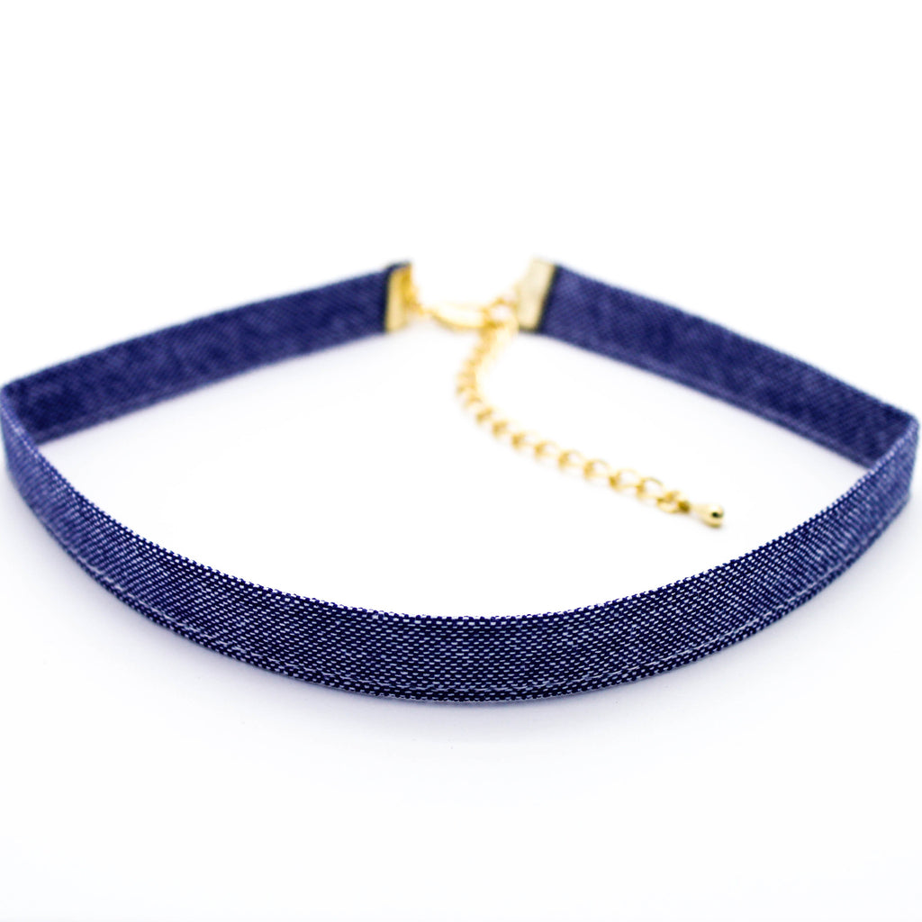 Denim choker necklace