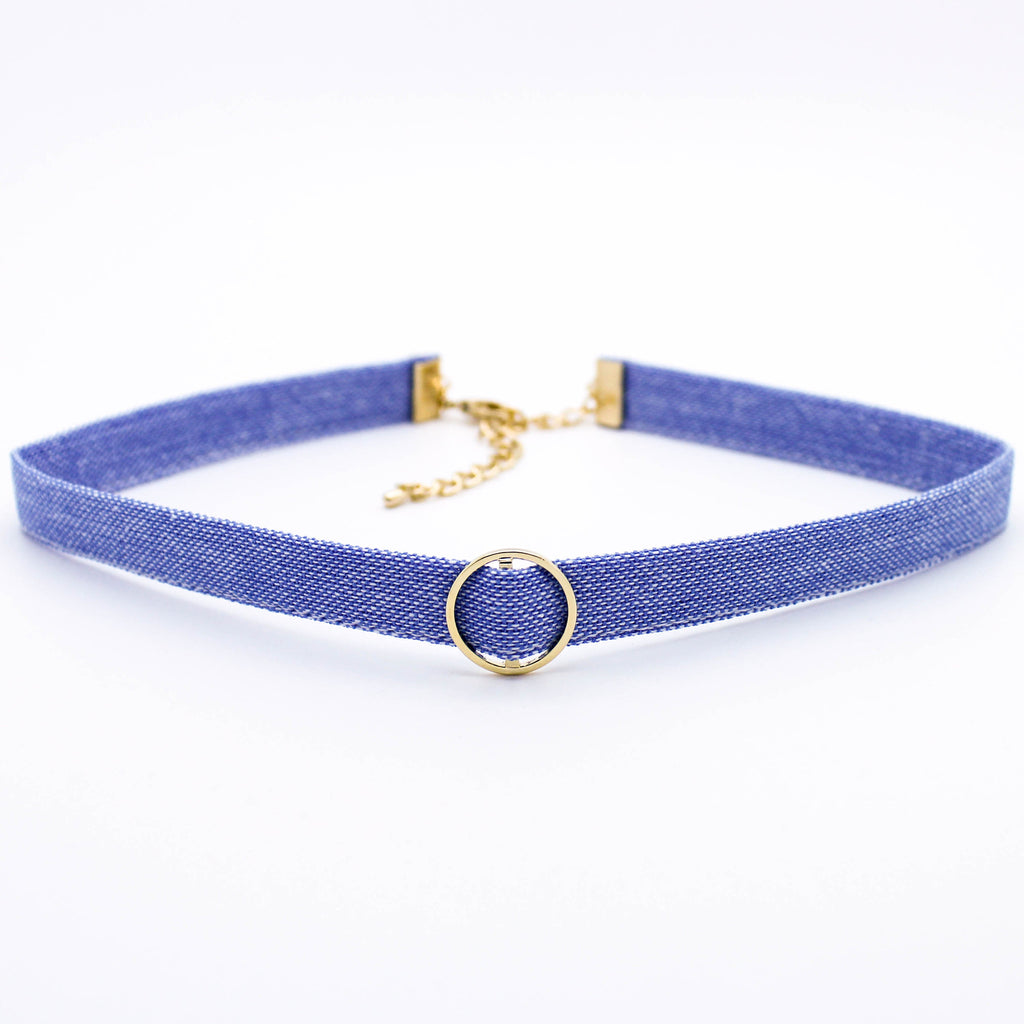 Denim O ring choker