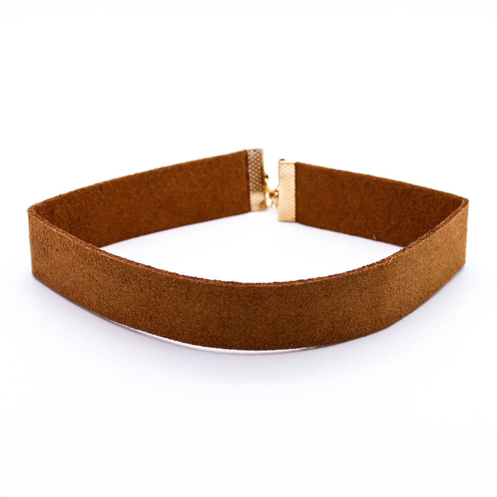 Simple suede choker necklace (2 colors)